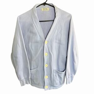 Velva Sheen Men's Freedom Cardigan Baby Blue Medium Preppy Prep Athleisure